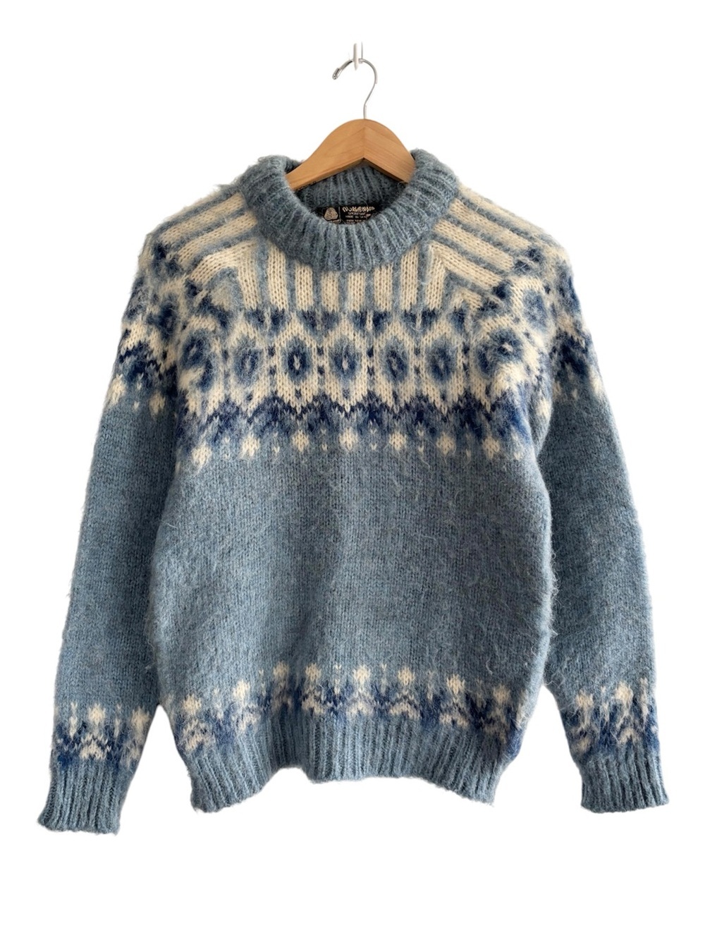 Vintage Norlander Nordic Blue Fair Isle Wool Sweater